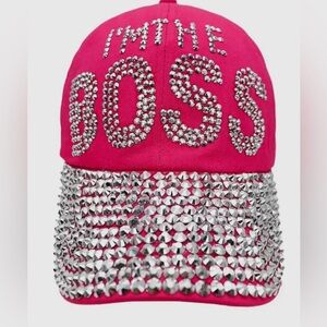 I'm the Boss' women's bling Cap, Fuschia